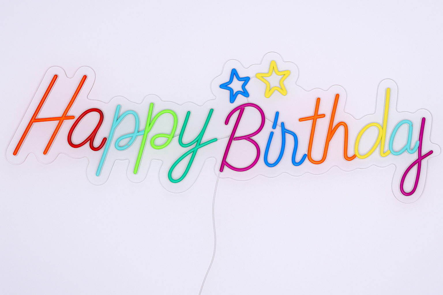 Multicolor "Happy Birthday" LED Neon Sign – Party Decoration Light