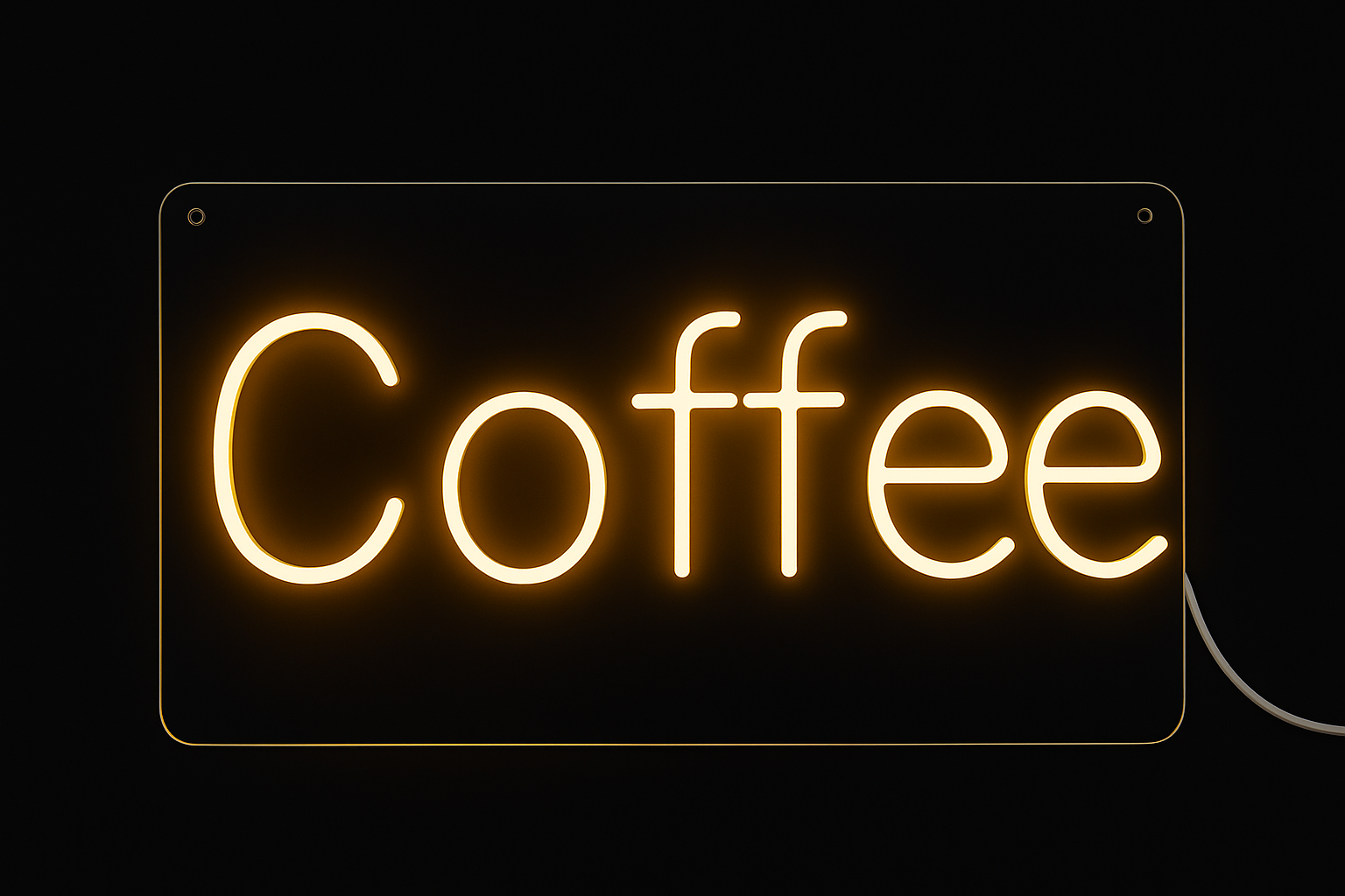Warm Yellow "Coffee" Neon Sign – LED Wall Light for Kitchen, Café & Coffee Bar Decor