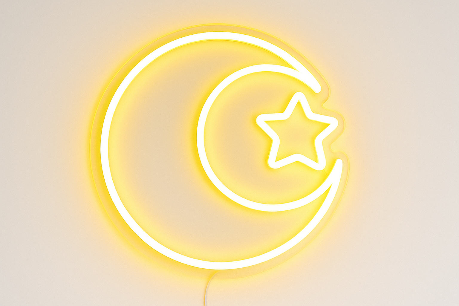 Crescent Moon & Star Neon LED Sign
